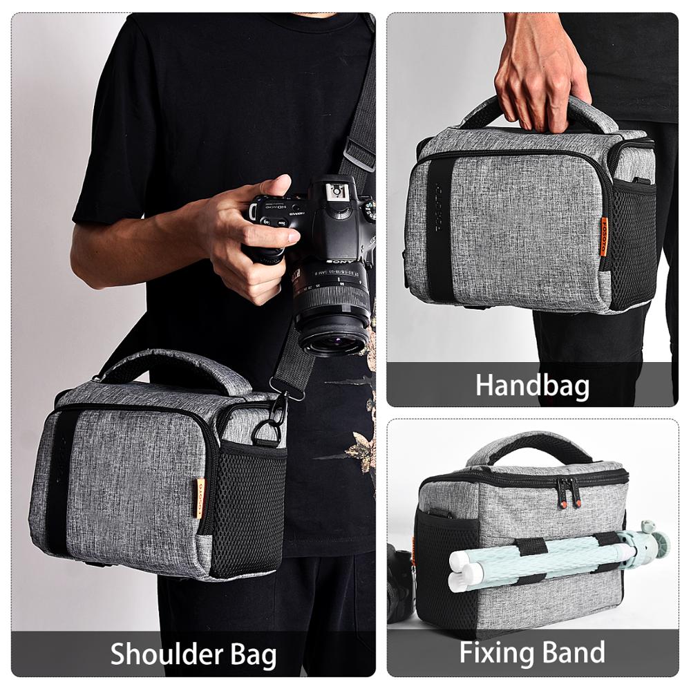 FOSOTO Digital DSLR Camera Bag Waterproof Shoulder Bag Video Camera Case For Canon Nikon Sony Lens Pouch photography Photo Bag