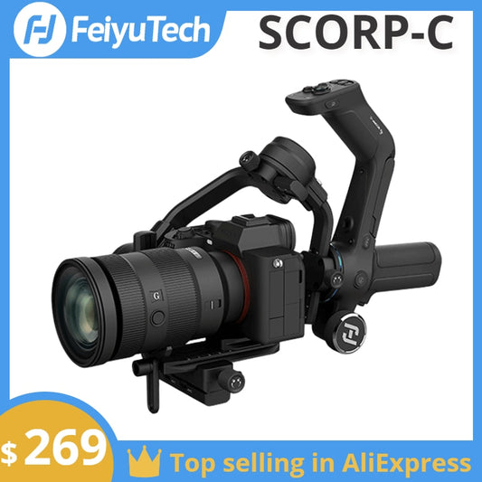 FeiyuTech Feiyu SCORP-C 3-Axis Handheld Gimbal Stabilizer Handle Grip for DSLR Camera Sony/Canon with Pole Tripod