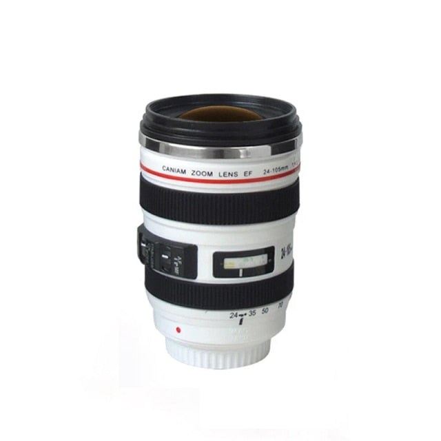 Stainless Steel Camera EF24-105mm Coffee Lens Mug White Black Coffee Mugs Creative Gift Coffee Cups canecas tazas vaso caf