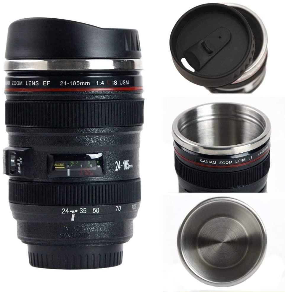 Emulation Camera Mug Cup PHOTO LIFE New Canon Thermal Mugs Camera Lens Cup  Stainless Steel Coffee Creative Lens Tea Mugs